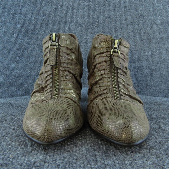 Aerosoles Jalapeno Women Ankle Boots Brown Fabric Zip Size 7.5 Medium - Picture 2 of 10